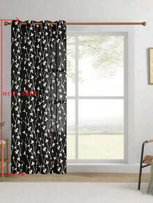 1pc/2pcs Premium Boho Style Embroidered Sheer Curtains For Living Room & Bedroom, Minimalist Line Art Voile Drapes, Fade Resistant Soft Light Blocking Breathable Home Decor, Easy To Install And Maintain - Black - View 37