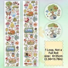 35cm/Loop Cute Japanese Fantasy Forest Die Cut Dispensing Sticker DIY Deco Card Journal Scrapbooking Photo Card Phone Case Collage Supply - Black - View 3