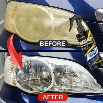 100ml +20ML Headlight Cleaning Kit Professional Car Headlight Repair Agent - Removes Yellowing, Oxidation And Fogging - Lens Polishing And Grinding Material - Effectively Enhances Headlight Brightness, Grinding And Polishing - Repairs Yellowing, Fogging, Oxidation Phenomena, Quickly Restores Light Clarity, Improves Night Driving Visibility (Random New Or Old Packaging)