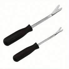 1/2pcs Durable Steel Screwdriver Pry Bar With Non-Slip Black Handle - Labor-Saving Dashboard Removal Tool For Car Repair And Panel Repair, Smooth Metal Surface, Durable Steel Construction, Panel Repair Tool | Sturdy Metal Appearance | Robust Structure - 1 Set - View 7