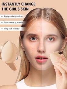 41Pcs/3pcs Beige Makeup Brushes Cosmetic Sponges Triangle Powder Puffs Finger Puffs Silicone Cleaning Bowl Bow Hairband Travel Wash Bag Eyelash Curler Ultra Soft For Foundation Concealer Powder Blending Makeup Tool Kit For Beginners - Beige - View 6