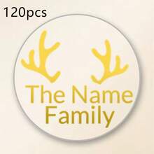 30-240pcs Custom Clear Christmas Name Stickers, Personalized Golden Holiday Gift Labels, Festive Christmas Tree Style, Customized Transparent Stickers, Gift Wrapping Decor, Customizable Name Seals, Christmas Party Favors, Christmas Gifts, Family - Multicolor - View 19