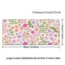 Cute Floral Pattern Leather Gaming Mouse Pad Large Desk Mat Non-Slip Leather Material, Perfect For Office And Home Use, Ideal Gift For Boyfriend/Girlfriend, 35.4X15.7 Inches Desk Mat And Mouse Pad Set Large Mouse Pads For Desk Back To School - View 15