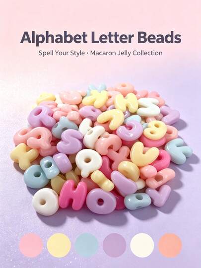 30/50pcs Acrylic Random A-Z Chunky Letter And Number Beads,Assorted Color Letter Loose Beads For Jewelry Making,DIY Friendship Bracelet,Necklace,Bag Charms,Keychain Making Supplies,Personalized Gift,Craft Supplies For Adults