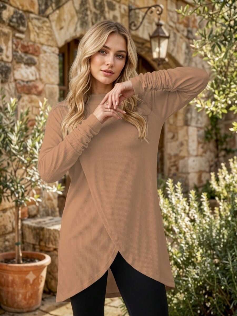 Women Blouses & Shirts - Khaki - View 1