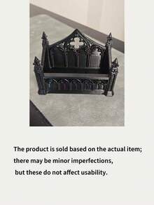 Gothic Cathedral Style Business Card Holder, Desktop Organizer Box, Home Decor, Multi-Functional Storage Tray, Suitable For Storing Notes/Small Cards/Photos/Dried Flower Gifts/Office Desk Storage/Bills/Housewarming, Halloween, Christmas Gifts - Multicolor - View 2