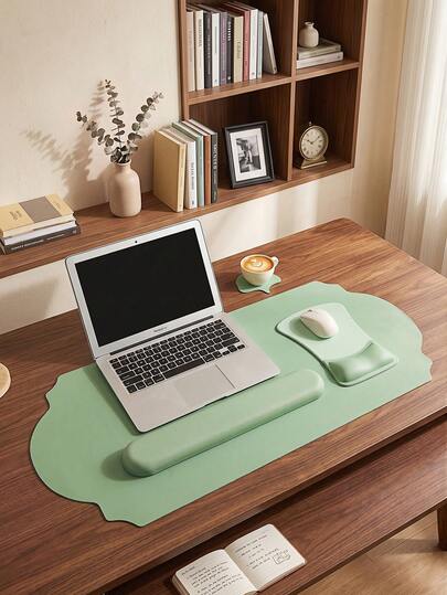 4 In 1 Large Mouse Pad, Gaming Mouse Pad Wrist Support Set, Desk Mat, Keyboard Wrist Rest, Wrist Rest Mouse Pad And Coaster Set With Ergonomic Design For Home Office Table Computer