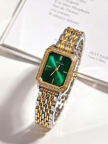 2pcs Fashion Minimalist Square Face Women's Quartz Watch, Paired With Jewelry Bracelet Set, Suitable For Festivals, Parties, Weddings, Daily Wear, Best Gift For Women - Multicolor - View 2