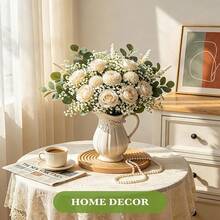 40PCS Starry Sky Simulation Flowers, Loose Starry Sky Simulation Flowers Real Touch Gypsophila White Fake Flowers For Wedding Bouquet Party Floral Arrangement Home Garden Decor - White - View 4