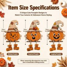 3pcs Halloween Wooden Autumn Decorative Signs With Stands, Pumpkin And Maple Leaf Accents, Thanksgiving Harvest Season Desktop Wall Home Display Decor - Multicolor - View 4