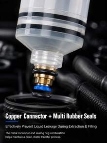 Dual Purpose Oil Suction & Refill Tool For Car & Motorcycle, Manual Fluid Extractor & Filler Syringe Pump, Hand Vacuum Pump For Motor Oil, Brake Fluid, Transmission Fluid, Coolant, Automotive Maintenance Repair Injection Tool - A - View 5