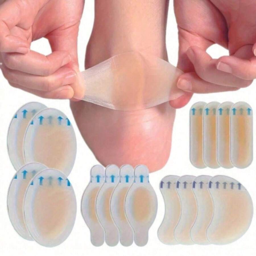 10pcs Multi-Shape Gel Waterproof Patches, Waterproof Self-Adhesive Foot Protection Patches, Soft Anti-Friction Cushion Pads For Heel, Toe And Foot - Multicolor - View 1