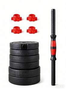 Adjustable Dumbbell Set Quick Lock Red Collars, Wear-Resistant Plates Convertible To Barbell, Home Gym Full Body Training Weights, Suitable For Men Women Fitness Beginners & Workout Lovers - Multiple Specifications - View 8
