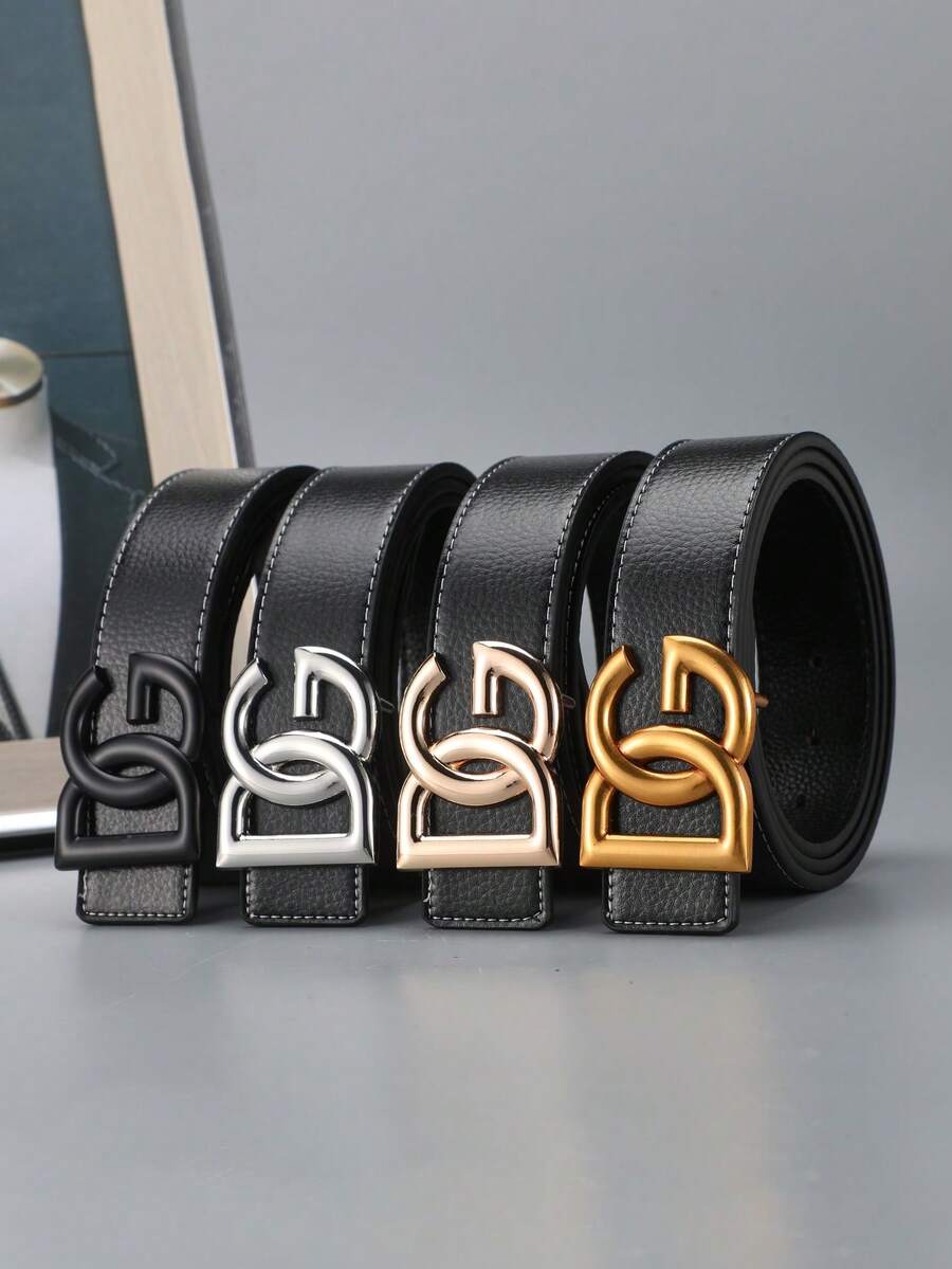 Men's Smooth Buckle Belt, Business Fashion Versatile Student Young Adult Waist Belt - Multicolor - View 1