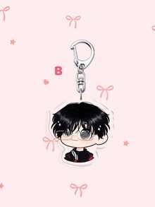 1pc/8pcs Acrylic Keychain,Cute Q Version Chibi Member Cartoon Key Ring,Bag Charm,Halloween Holiday Gift For Fans - Multicolor - View 3