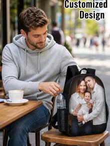 Custom Made Personalized Picture Design Backpack With 3 Pieces Set: Backpack, Shoulder Bag And Lunch Bag Lightweight School Bookbag Suitable For Travel - Multicolor - View 2