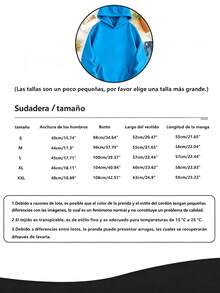 Sudadera con Capucha para Hombre casual elegante estampado gráfico de texto otoño invierno Manga Larga Ajuste holgado Casual Cómodo para diario y vacaciones - Azul - Ver 3