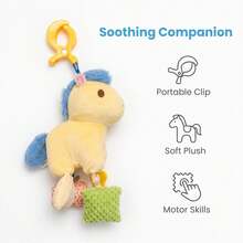 1PC Baby Soft Toy,Chick Pony And Crab Cartoon Style Toy,Fabric Activity Toy,Baby Stroller And Bed Hanging Toy,Baby Rattle Toy,Sensory Toy,Brain Game - Multicolor - View 8