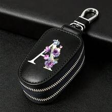 High End PU Material Car Keychain With White Purple Letters, Featuring Azipperand A Largecapacity Waist Hanging Design,Suitable For Keys And Keychains - Multicolor - View 26