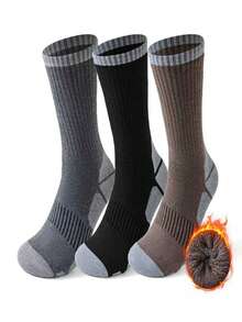 1/3 Pairs Men's Wool Socks, Terry Socks, Sports Socks, Anti-Slip, Warm, Soft, Shock-Absorbing, Anti-Friction, Durable - Multicolor - View 8
