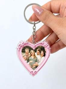 Personalized Acrylic Photo Keychain, Customizable Photo. Vintage Style Decorative Photo Frame, Perfect Gift For Wedding, Anniversary, Valentine's Day And Birthday. Suitable For Lovers, Newlyweds, Friends And Family. - Multicolor - View 10