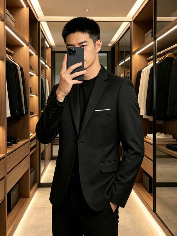 Light Business Men's Jacket Casual Men's Blazer Solid Color Slim Fit Single-Breasted Suit Jacket For Office And Daily Wear