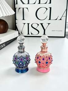 20ml Elegant Vintage-Style Rhinestone Enamel Dropper Bottle, Mini Refillable Container, Portable For Travel Or Holidays, Personal Care, Perfume And Essential Oil Decanter, Ideal Gift For Girls (Empty Bottle Only) - View 6