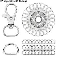 54pcs D-Ring Swivel Snap Hooks, Suitable For Keychains, Wallets, Lanyards, Dog Collars, Bags, DIY Crafts Accessories (3 Colors Available) - Little D Buckle D Ring - View 11