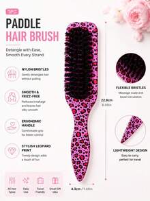 1pc Leopard Print Plastic Styling Comb, Tame Flyaways And Hairline, Smooth Frizz, Salon Daily Use, Bathroom Home Accessory, Cruise Travel Holiday Essential, Birthday Mother's Day New Year Gift, Personalized Gift - New Model - View 8