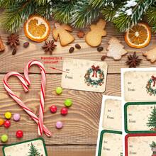 90pcs/15sheets Festive Christmas Name Gift Tags Stickers - Santa, Snowman & Festive Designs Self-Adhesive Labels For Gift Boxes, Candy Bags & Party Favor Decorations, Xmas Party Supplies - Multicolor - View 5