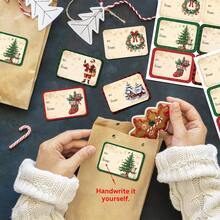 90pcs/15sheets Festive Christmas Name Gift Tags Stickers - Santa, Snowman & Festive Designs Self-Adhesive Labels For Gift Boxes, Candy Bags & Party Favor Decorations, Xmas Party Supplies - Multicolor - View 3