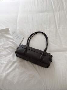 Vintage Metal Buckle Women's Underarm Bag, Minimalist High-End Style, Elegant Commuter Handbag And Shoulder Bag - Coffee - View 9