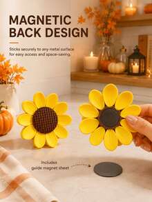 Sunflower Magnetic Bag Clips, Decorative Kitchen Clips With Strong Magnets, Snack And Food Bag Sealing Clips, Refrigerator Magnet Clips, Suitable For Notes, Photos, Shopping Bags, Kitchen Storage, Home Organization And Daily Use - Multicolor - View 3