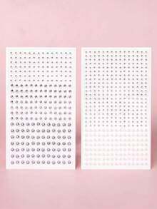 2 Packs Multi-Size Small 3D Rhinestone Gem Eye & Face Stickers, DIY Music Festival Y2K Makeup Party Dance Eye & Face Decoration Rhinestone Stickers - Multicolor - View 3