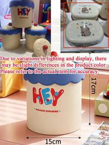 10pcs/1pc Desktop Trash Can, Mini Countertop Waste Bin With Lid, Solid Plain Pattern Plastic Material, Playful Kawaii Style, All‑Season, For Adults, Home Bedroom Office Desk Use, Squishy Lightweight Small Garbage Holder For Tabletop Tidying - Multiple Styles - View 12