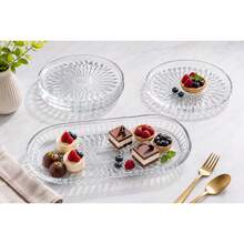 7-delars dessert- och serveringsset i glas – 6 * 19 cm tallrikar + 1 * 30 cm serveringsfat - Multifärgad - Visa 2