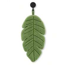(Leaf-Shaped Towel + Hook Set) / Soft Absorbent Hanging Towel / Wall Hook / Suitable For Bathroom, Kitchen, Home Decor / Great Gift For Plant Lovers / Cute Style / Can Be Hung For Use - Multicolor - View 4