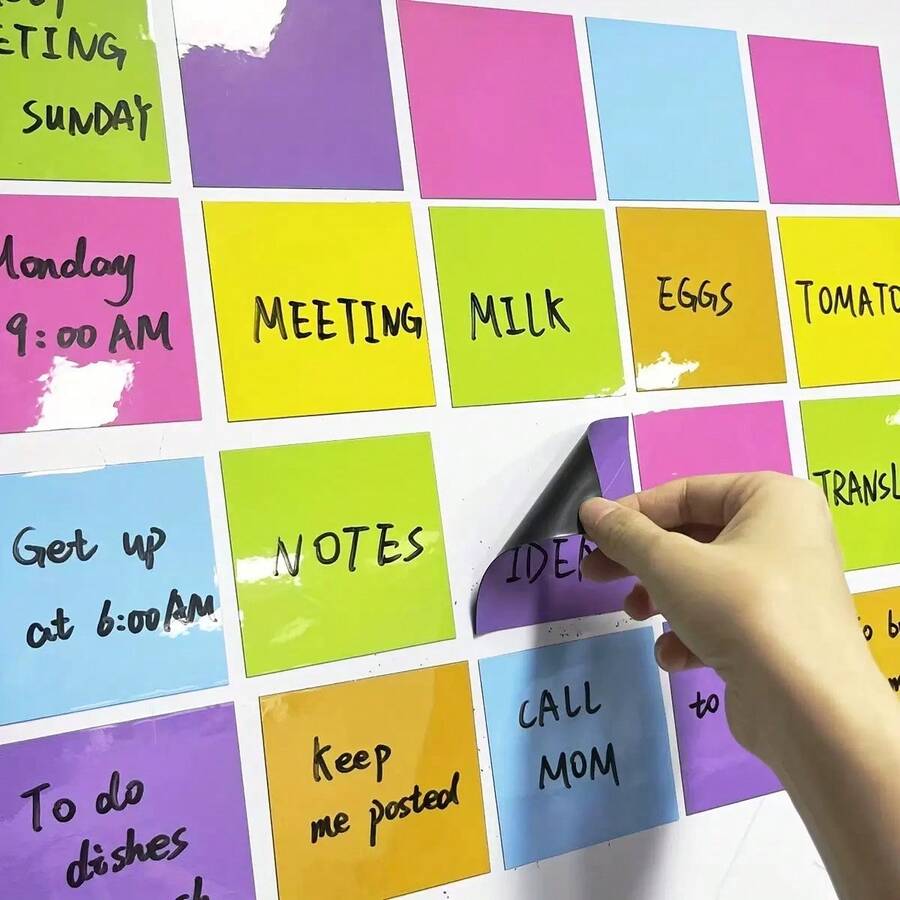 10/30 Magnetic Refrigerator Memo Board, Erasable Soft Whiteboard Sticker, Warehouse Label, Teaching Display Sticker, Office Supplies, Rubber, Reminder Memo Marker Board For Home And Office Use - Colorful - View 1