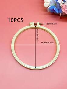 10pcs Natural Bamboo-Like Plastic Embroidery Hoops, 7.3-20.2cm Multiple Sizes Cross Stitch Hoop Set, Minimalist Portable DIY Craft Supplies, Classic Natural Style, Suitable For Embroidery, Cross Stitch, Quilting And Home Decor - Imitation Bamboo Embroidery Hoop - View 14