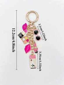 1件/1套高級飛機票時尚眼鏡包飾品，時尚化妝風格鑰匙圈吊飾，女性購物配件，精緻口紅唇形包飾品，女性車鑰匙鏈附流蘇，房間裝飾，可愛禮物 - 彩色 - 查看 6