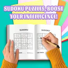 Thick Sudoku Puzzle Notebook, Number Grid Logic Puzzles, Brain Training And Mathematical Thinking Challenge, Focus And Problem Solving Practice, Daily Logic Reasoning Games, Suitable For Home, School, Travel And Quiet Time Screen-Free Activity - Sudoku Puzzle Notebook - View 3