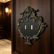 European Vintage Carved Switch Decorative Frame, Luxury Distressed Gold Wall Switch Protector, Wall Socket Panel Beautification Decor - C1640 - View 5