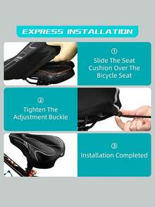 3D Thickened Bicycle Seat Cover Hollow Breathable Cushion Cover For Cycling Enthusiasts Compatible With Replacement Bicycle Saddle Cover For Fixed-Gear Exercise, Mountain And Road Bike Seats Perfect For Gym Spin Bicycle And Highway Rides - Multicolor - View 10