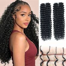 Women's Feather Crochet Hair Extensions 16 Inch 50 Bundles Pre-Split Invisible Jerry Curl Crochet Hair Synthetic Hair Extensions (50 Bundles Natural Black) - Black - View 8