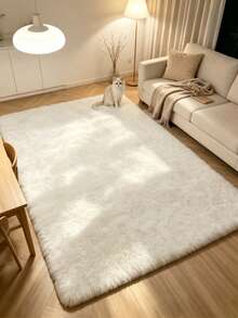 1pc White Long Plush Rectangular Rug, Fluffy & Comfortable, INS Style, Soft & Cozy Carpet, Living Room Rug, Kitchen Mat, Bedroom Rug, Bathroom Mat - Multicolor - View 7