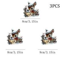 1/2/3pcs Snow Lantern Bow Deer Heat Transfer Iron-On Patch, Winter Christmas Deer Lantern Iron-On Sticker, DIY Decoration For T-Shirt, Sweatshirt, Pillow, Tote Bag - Multicolor - View 4