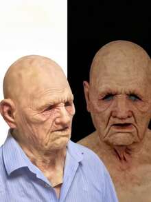 1pc Realistic Latex Bald Man Mask, Suitable For Halloween, Cosplay, Masquerade And Role Play - Multicolor - View 1