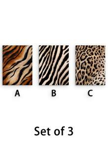 1/3pcs Wild Animal Fur Texture Canvas Wall Art, Unframed, Leopard Tiger Zebra Skin Pattern Print Set, Retro Luxury Safari Poster Pack, Wall Decor For Living Room Bedroom Dorm Apartment Interior, Home Decoration, Gift - Abstract Style a - View 22