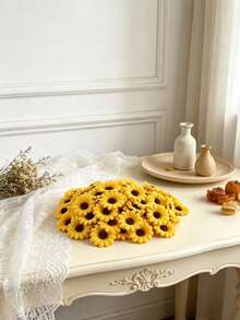 30pcs Mini Artificial Sunflowers, Fake Plants, Perfect For Weddings, Rooms, Home, Hotels, Parties, Events, New Year Gifts, Handheld Bouquets, Valentin - Yellow - View 2