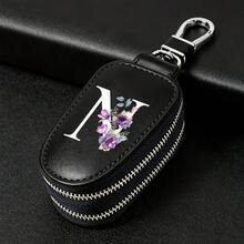 High End PU Material Car Keychain With White Purple Letters, Featuring Azipperand A Largecapacity Waist Hanging Design,Suitable For Keys And Keychains - Multicolor - View 25